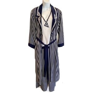 Vintage Victoria’s Secret Navy & White Striped 3-Piece Sleep Set, Size S